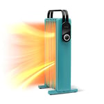 GOPLUS Radiateur Bain d'Huile Portable Chauffant Silencieux 1500W, Porte-serviette Pratique, 7 Éléments, 4 Roues, Vert