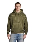 G-STAR RAW Men's Garment Dyed Loose Hoodie, Green (dark olive gd D24219-D249-C793), M