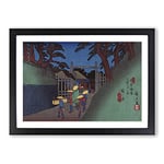 Big Box Art Fukushima Station by Utagawa Hiroshige Framed Wall Art Picture Print Ready to Hang, Black A2 (62 x 45 cm)