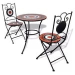 Les Tendances - Table ronde et 2 chaises de jardin mosaïquées Mel