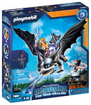 Playmobil DreamWorks Dragons 71081 Dragons: The Nine Realms - Thunder and Tom, Dragon Figure with Shooting Function and Light Effects, Toy for 4+ Year Olds