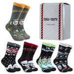 Call of Duty Mens Socks, Soft Breathable Calf Socks for Adults Teens Multipack of 5 Gaming Socks for Work Sports Casual