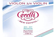 Corelli Cordes Violon Crystal 3/4 pour violon avec diapason 303mm Mi acier avec boule medium 3701M