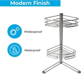 2 Tier Shower Caddy Non Rust Bathroom Corner Shelf Telescopic Storage Organiser