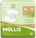 MOLLIS Adult Diapers for Women and Men, Unisex Disposable Incontinence Briefs 60