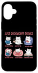 Coque pour iPhone 16 Plus Just Bookworm Things Adorable chat pour amoureux de la lecture