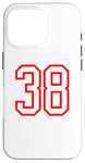 Coque pour iPhone 16 Pro Numéro #38 Blanc Rouge Sport Numéro 38