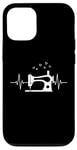 Coque pour iPhone 12/12 Pro Heartbeat Line Art Machine à coudre