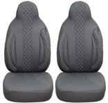 Housses de siège sur Mesure pour sièges Auto compatibles avec Ford Fiesta 7 2017 conducteur et Passager FB : PL409 (Gris)