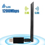 1200M Dual Band WiFi-verkkokortti USB3.0 Langaton WiFi-sovitin Windowsille