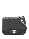 Pre-loved CHANEL 2009 Mini Lambskin Diamond-Quilted Classic Single Flap Bag, Black