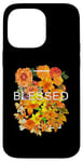 Coque pour iPhone 14 Pro Max Graphique orange béni et fleuri