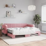 Vidaxl - Furniture Limited - Lit de jour avec lit gigogne rose 80x200 cm