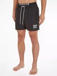 Calvin Klein Intense Power Double Waistband Swim Shorts, Black