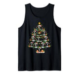 Pet Animal Xmas Lights Santa Panther Christmas Tree Tank Top