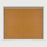 PVC & Wood Wooden Grain Effect Window Venetian Blind Blinds Easy Fit Curtains Trimmable Fittings Windows Treatment Privacy Shutters Twist Open Close (Teak-Wood Grain Effect, 165x150)