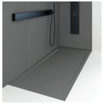 Receveur de douche 70 x 120 cm extra plat QUORE en resine surface ardoisee anthracite