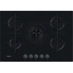 Whirlpool GOWL758NB 75cm 5 Burner Gas on Glass Hob - 5kw WOK Burner!