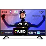 CHIQ L40QH7G Téléviseur QLED 40 Pouces, HDR 10, Design sans Cadre, Google TV, Google Assistant, Chromecast intégré HDR10&HLG, CPU Quad-Core A55, 2.4/5Ghz Dual-Band Wi-FI, DBX-TV