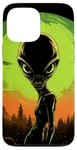 Coque pour iPhone 13 Pro Max Tête d'extraterrestre verte mignonne visage OVNI || Alien