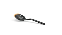 Fiskars Colander Spoon, Length: 30 cm, Plastic/Silicone, Functional Form, Black/Orange, 1027302