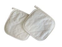 Cotton Pot Holders Cream Kitchen Oven Heat Resistant Pan Holder Mitt - 2 Pack