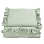 Sengesett, NG Baby, Lin Ruffle, Sea Green, 65*80/35*40cm