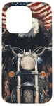 Coque pour iPhone 15 Pro Fierce Eagle Roue Moto Biker Patriotisme