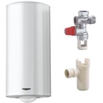 Pack Chauffe eau électrique 200 Litres Sagéo stéatite vertical ariston + Groupe de sécurité 3/4' + Siphon