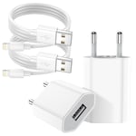 Lot De 2 Chargeurs Iphone Certifiés Mfi Avec Câble Lightning 2 M X 2 Câble De Charge Iphone Pour Iphone 14 Pro Iphone 13 12 11 Xs Xr X Adaptateur De Charge D'alimentation Usb Adaptateur De Pri