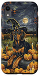 iPhone XR Funny Black and Tan Coonhound Dog Witch Hat Halloween Case