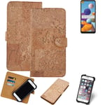 FOR Samsung Galaxy A21 SMARTPHONE CASE COVER WALLETCASE CORK