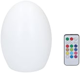 GRUNDIG LED Table Lamp in Egg Shape - RGB Lamp - Battery Operated Table Lamp - with Remote Control - Various Light Colours and Modes - Timer Function from 4 to 8 Hours - Plastic - White