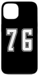 Coque pour iPhone 13 Blanc Numéro 76 Équipe Junior Sports Uniforme Numéroté