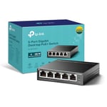 TP-Link 5-Port Gigabit Desktop PoE Switch with 4-Port PoE+, 65 W for all PoE ports, Metal Casing, Plug and Play, Ideal for IP Surveillance and Access Point(TL-SG1005P)