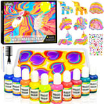 Lobyoh Kit Peinture Enfant (16ml*10), Jouet 6 Ans Garçon, Peinture Marbrée à l'eau, Activités Manuelles Fille 8 Ans, Kits de Loisirs Créatifs 10 Ans Cadeaux Idéaux pour les Enfants de 6 à 12 Ans