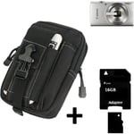 couvercle pour Canon IXUS 185 sac pochette ceinture cas étui protection + 16GB 