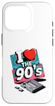 Coque pour iPhone 16 Pro I Love The 90's Cassette Player Music Tape Recorder