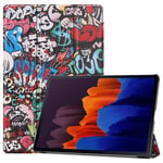 samsung Samsung Galaxy Tab S7+ T970 Designer Tri-Fold Case Graffiti