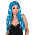 WIDMANN MILANO PARTY FASHION 02997 - Perruque Dream Hair Fée avec lametta, étoiles et doublure en silicone de haute qualité, Disco Fever, fête à thème, carnaval