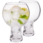 2x 525ml Short Stem Gin Glasses Cocktail Tonic Wine Balloon Copa Glass Gift Set