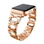 Rhinestone Metallarmband Apple Watch Series 10 42mm Roséguld