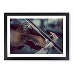 Big Box Art Violin Instrument (3) Framed Wall Art Picture Print Ready to Hang, Black A2 (62 x 45 cm)