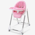 WGXQY Adjustable, Folding, Baby High Chair -Adjustable Seat with 5 Different Positions - High Chairs with Removable Tray, Wipe Clean, Comfortable Baby Cushion,F
