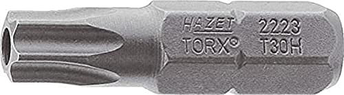 Hazet 2223-T40H Embout-tournevis hexagone massif 1/4'' torx tamper résistant Taille T 40 H longueur 25 mm