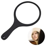 Frisör Handspegel Cirkulär Med Trähandtag Rund Träspegel Sminkspegel För Make Up Hårklippning Raksalong Ansiktsvård Black