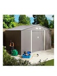 Rowlinson Trentvale 10 X 8Ft Metal Apex Shed - Light Grey