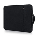 RAINYEAR 13.3 Inch Laptop Sleeve Compatible with M1 M2 MacBook Pro 14" A2442, 13.6" A2681, 13.3 Air Pro A2338 A2337 & Chromebook PC Notebook Briefcase Carrying Case with Handle Front Pocket Bag, Black