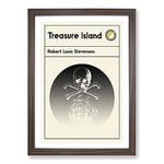 Big Box Art Book Cover Treasure Island Robert Louis Stevenson Framed Wall Art Picture Print Ready to Hang, Walnut A2 (62 x 45 cm)