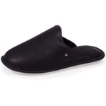 Chaussons Isotoner  Chausson mules Homme cuir synthétique Noir